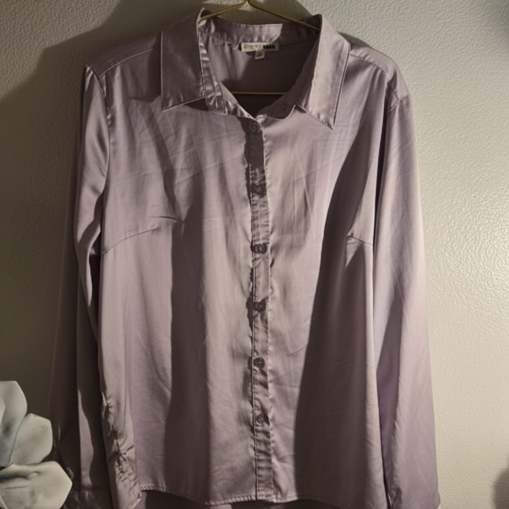 Fashion Nova Lavender Button Down Shirt